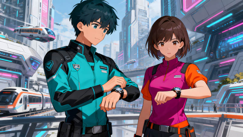 科幻动漫情侣观察时间-图片