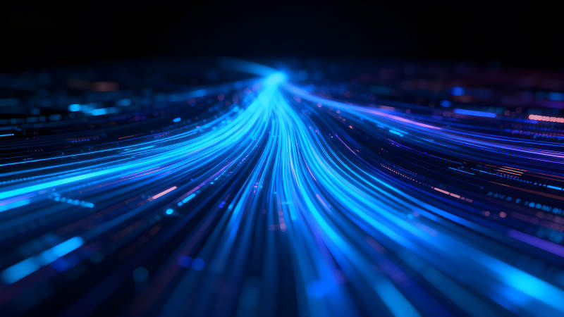 蓝色光束汇聚视觉效果绚丽-图片