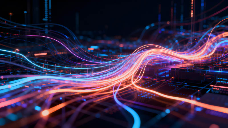 科技感数据流抽象图-图片