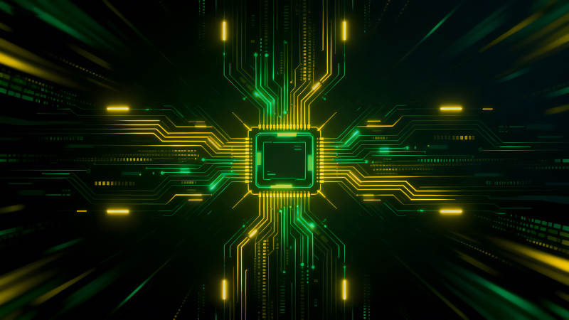 电路板科技感绿色核心-图片