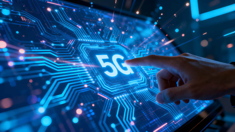 5G科技概念圖觸屏顯示未來技術-圖片