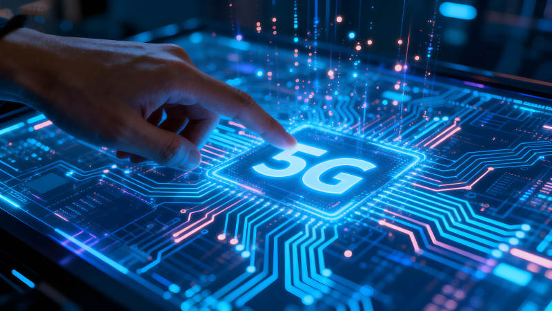 手觸碰5G芯片科技感十足-圖片