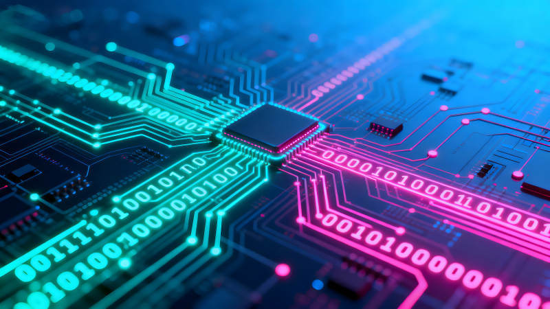 电路板芯片数据传输图像-图片