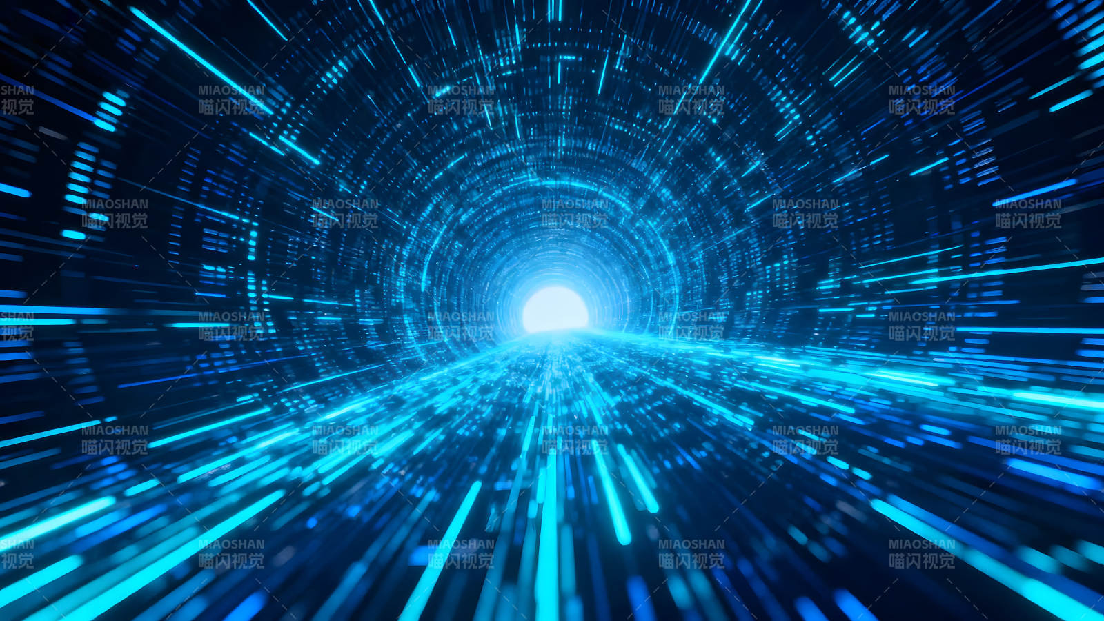 藍色光線隧道科技感十足圖片