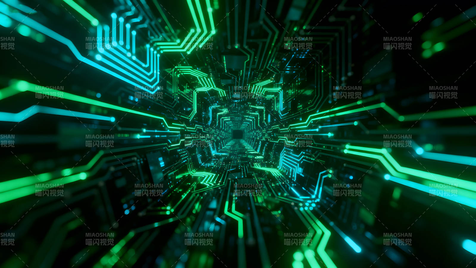 电路板隧道视觉效果酷炫图片