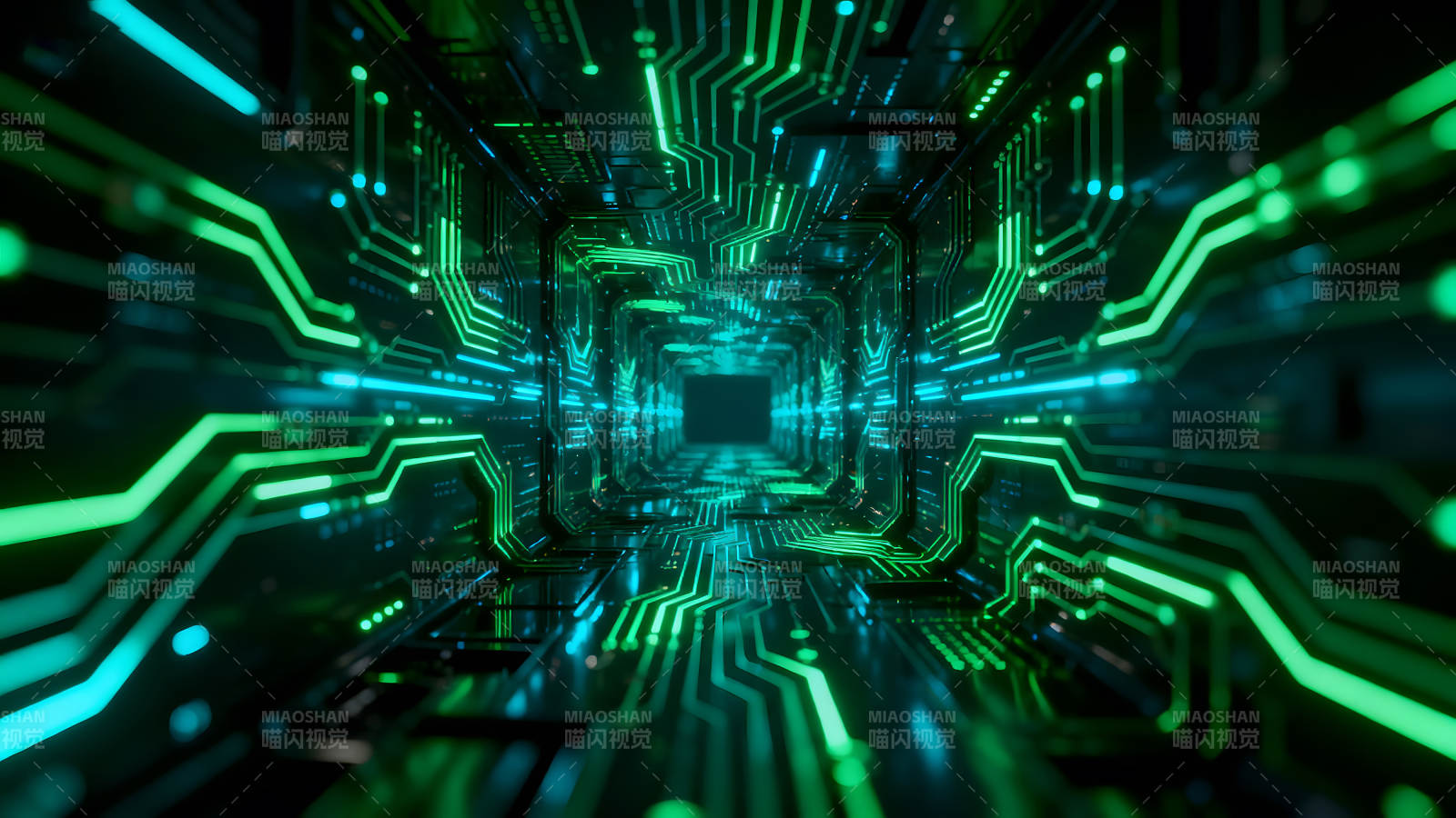 數字電路隧道綠色未來科技圖片