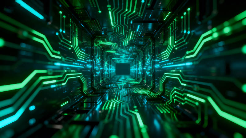 数字电路隧道绿色未来科技-图片