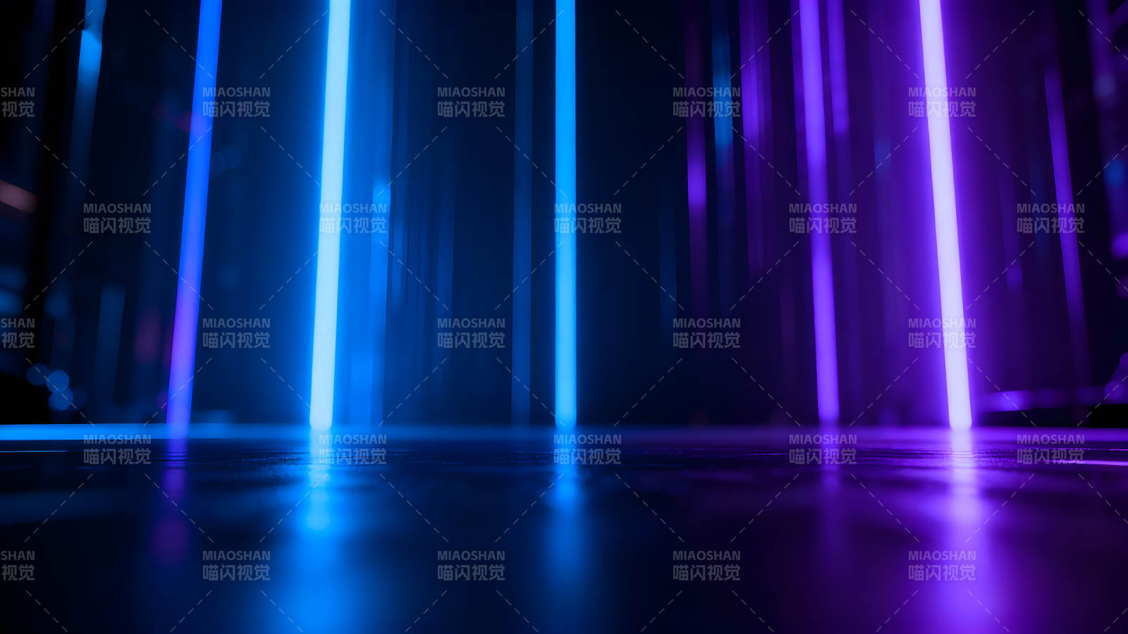 霓虹灯光下的抽象空间-图片