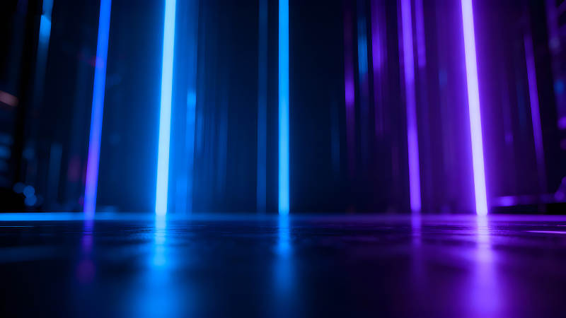 霓虹灯光下的抽象空间-图片