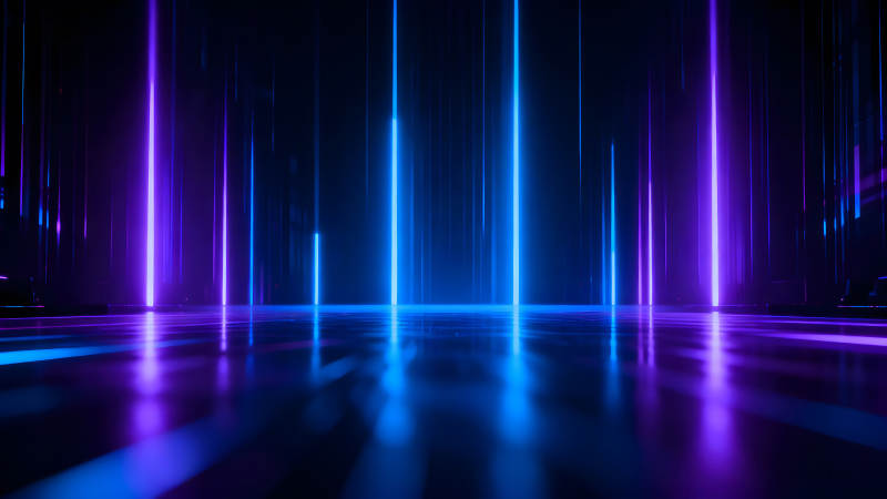 未来科技感霓虹灯光场景-图片