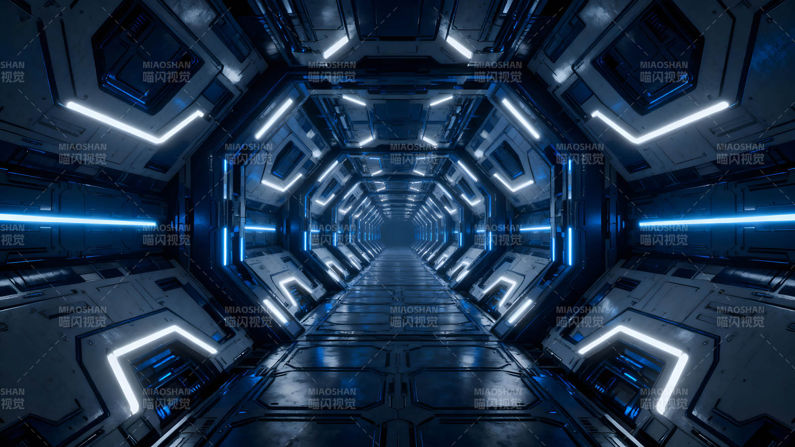 科幻隧道科技感十足未来主义风格-图片