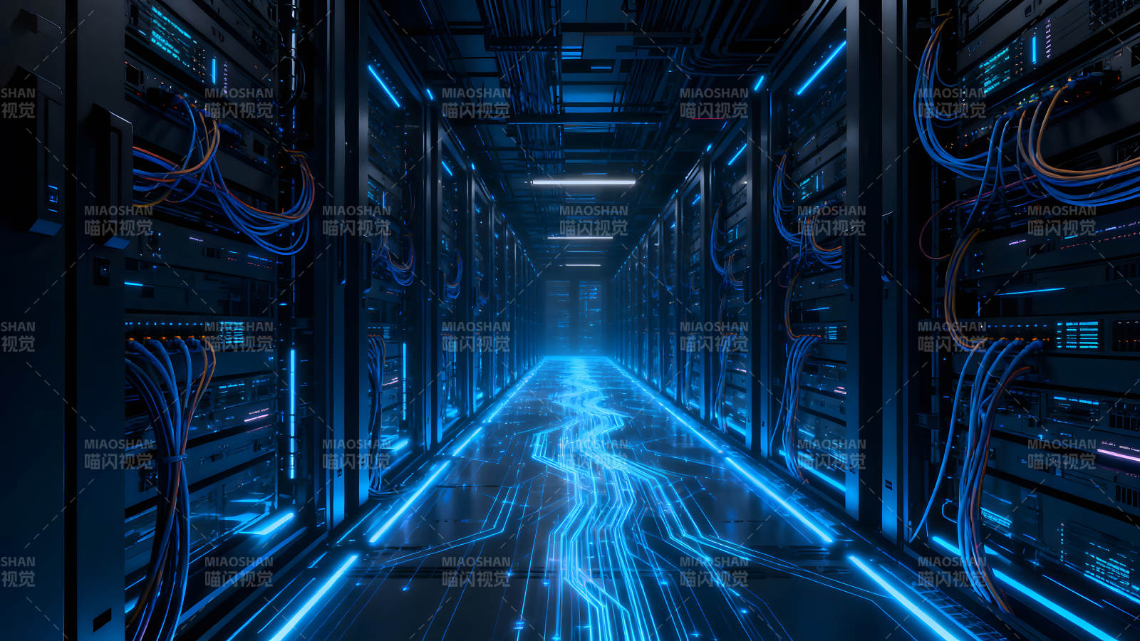 数据中心蓝光通道科技感十足-图片