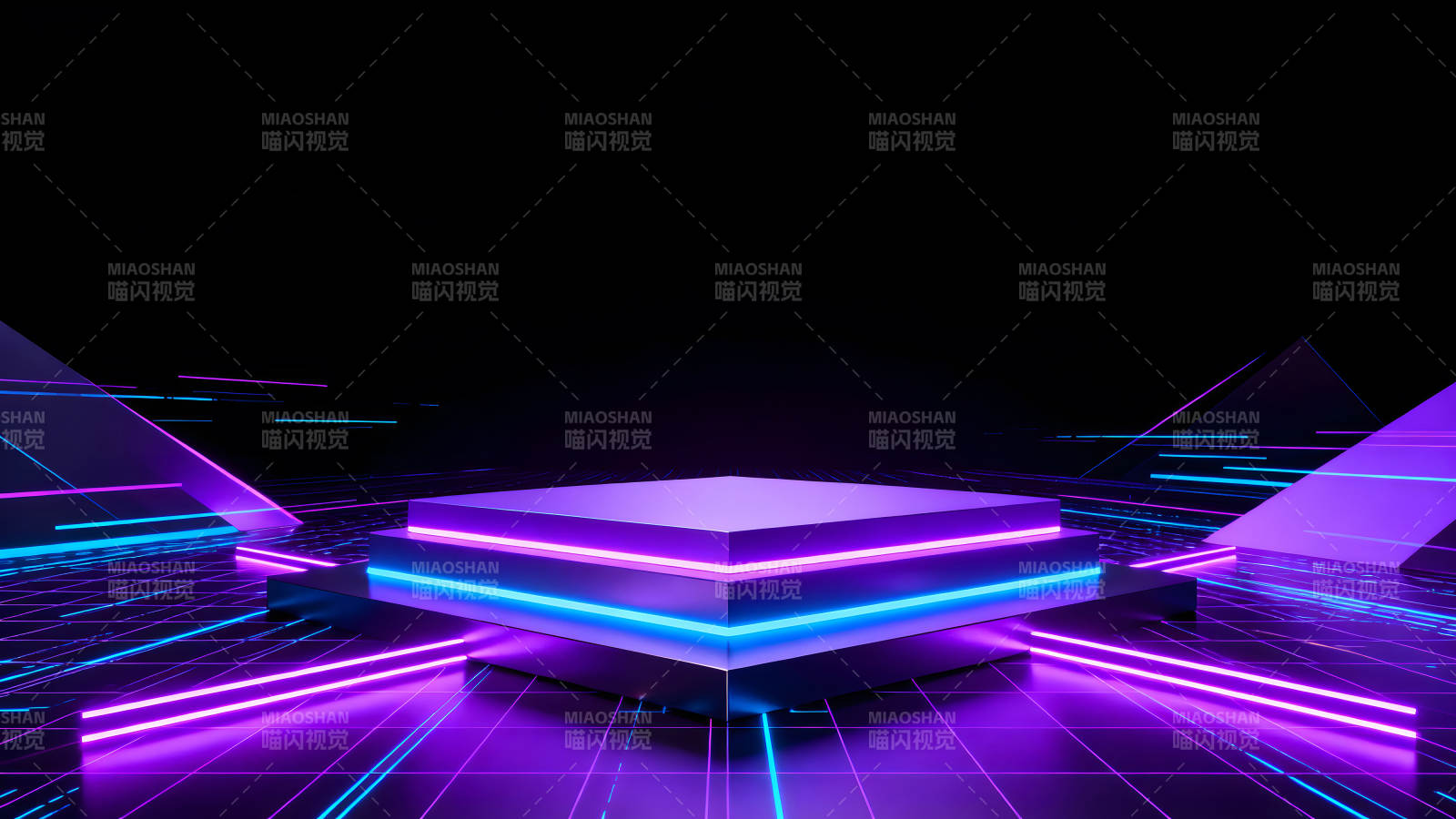 赛博朋克风格展示台背景图片