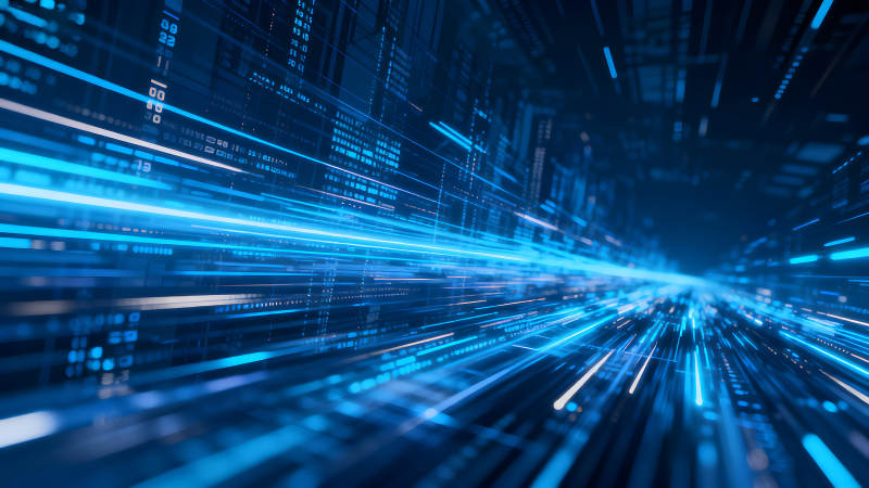 数字科技蓝光线条视觉效果-图片