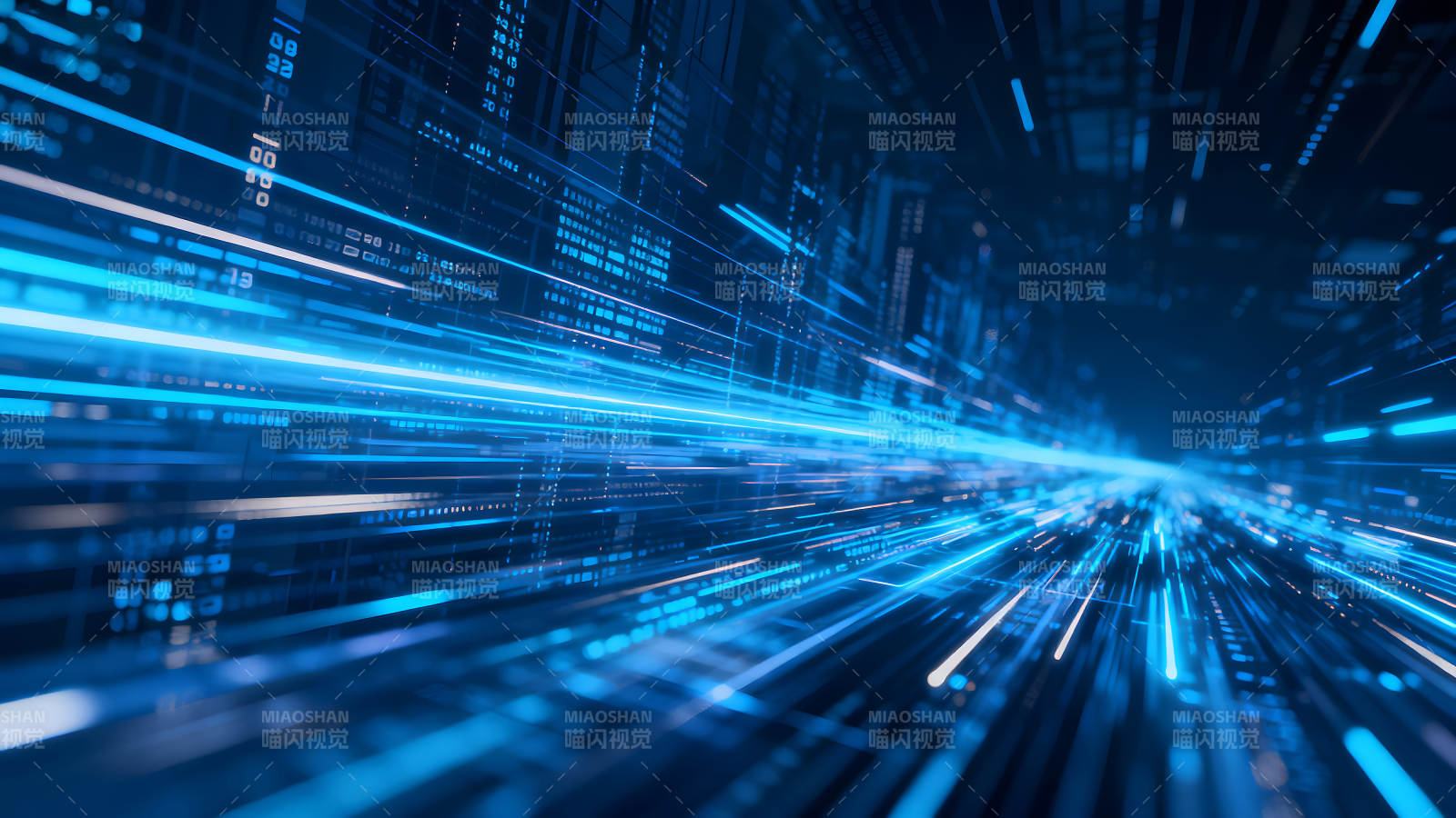 數(shù)字科技藍光線條視覺效果-圖片