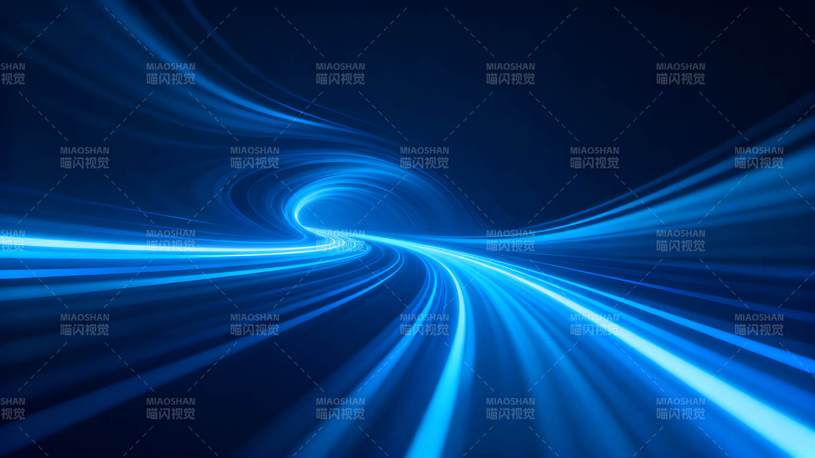 抽象蓝色光线隧道-图片