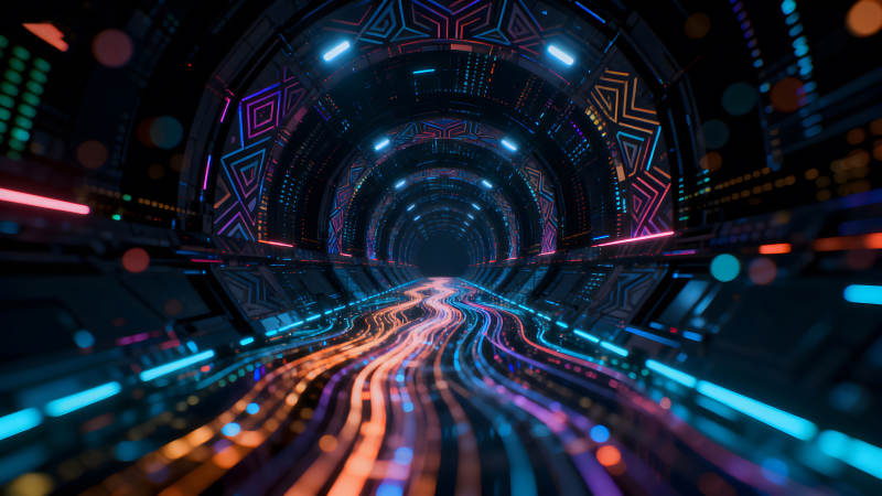 賽博朋克隧道科技感十足-圖片