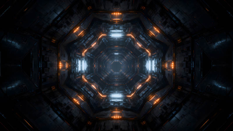 科幻隧道內部設計充滿科技感-圖片