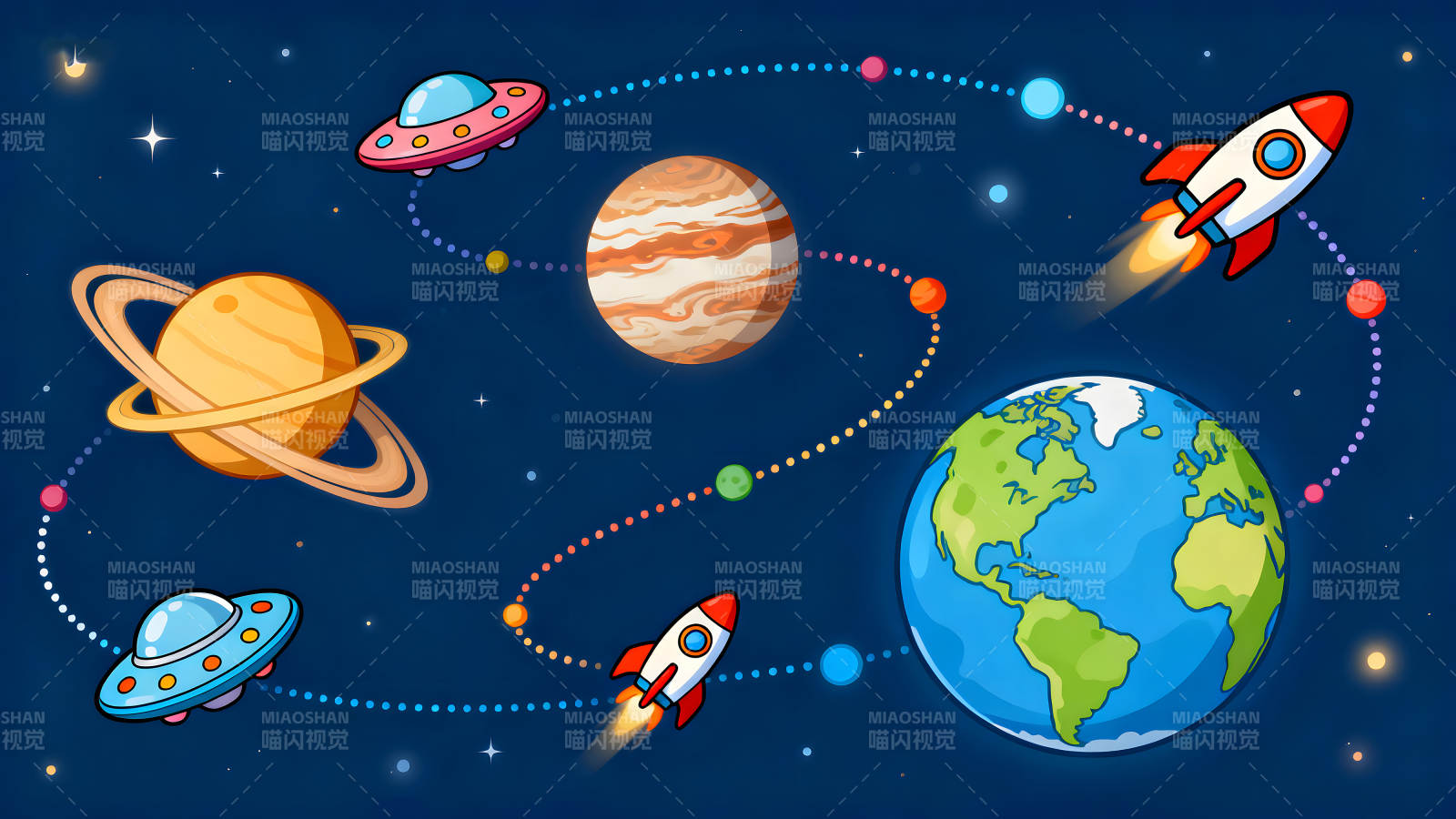 卡通宇宙探索之旅-圖片