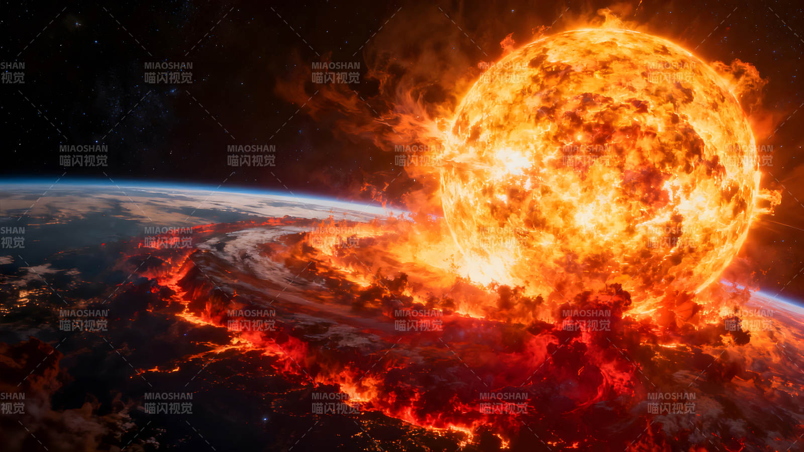 太陽(yáng)吞噬地球末日景象-圖片