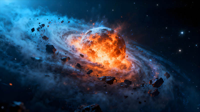 星云爆炸岩石宇宙深空奇观-图片