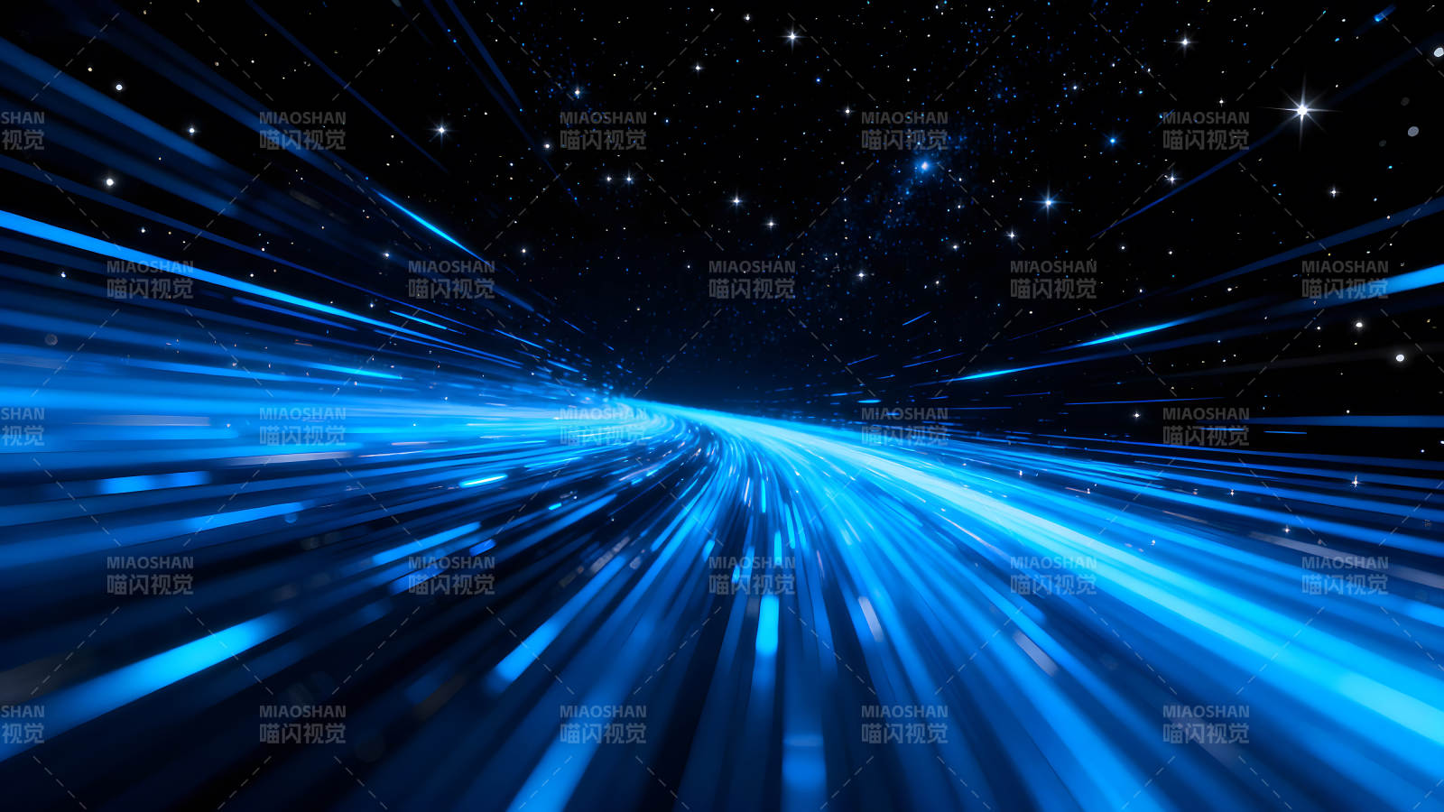 星空下的蓝色光带图片