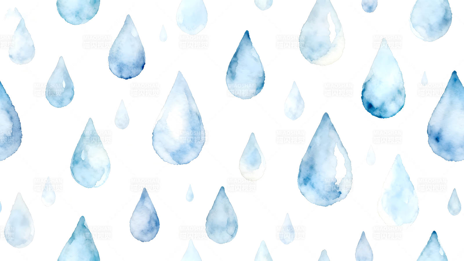 水彩风格雨滴图案图片