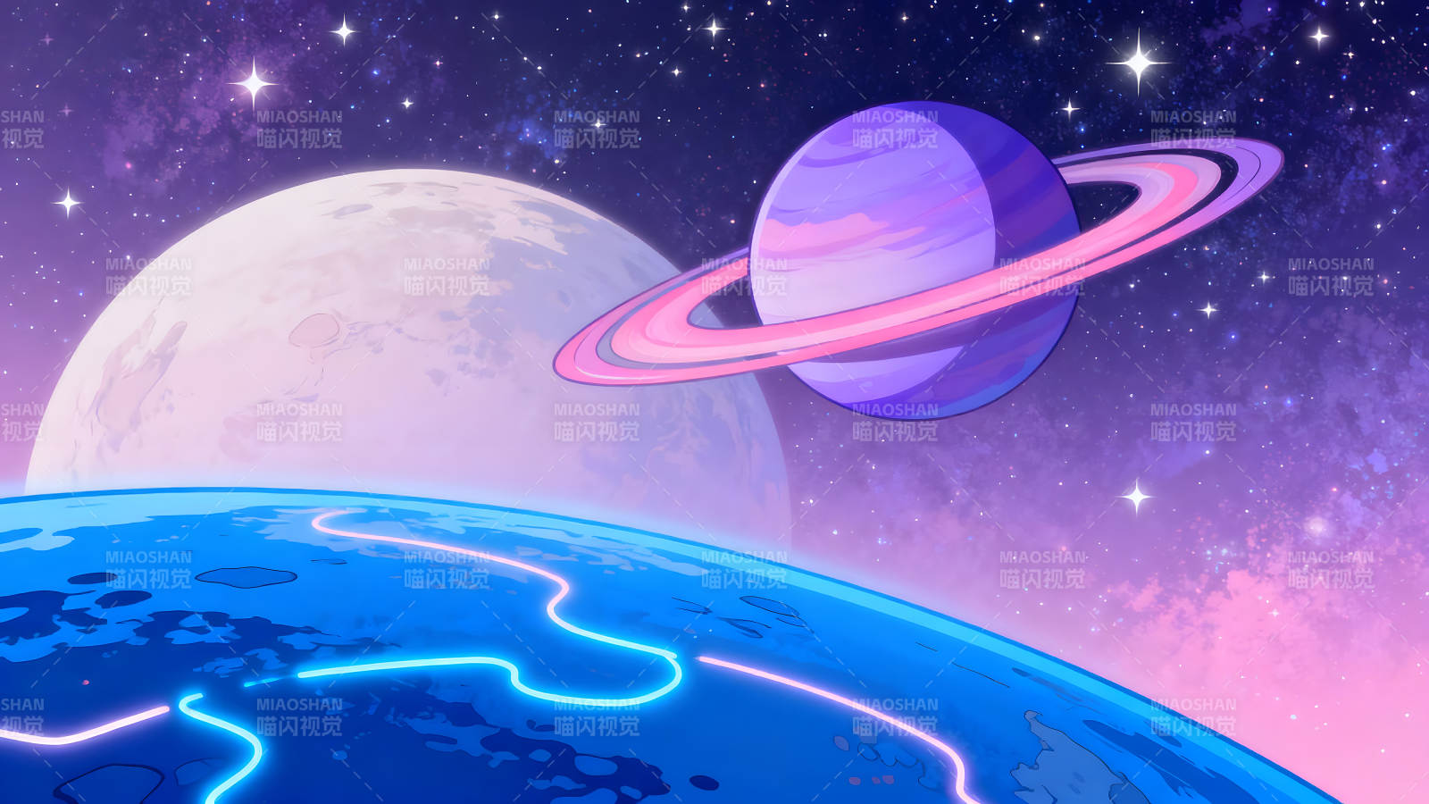 宇宙場景行星星空氛圍感十足-圖片