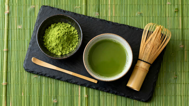 抹茶飲品制作場景-圖片