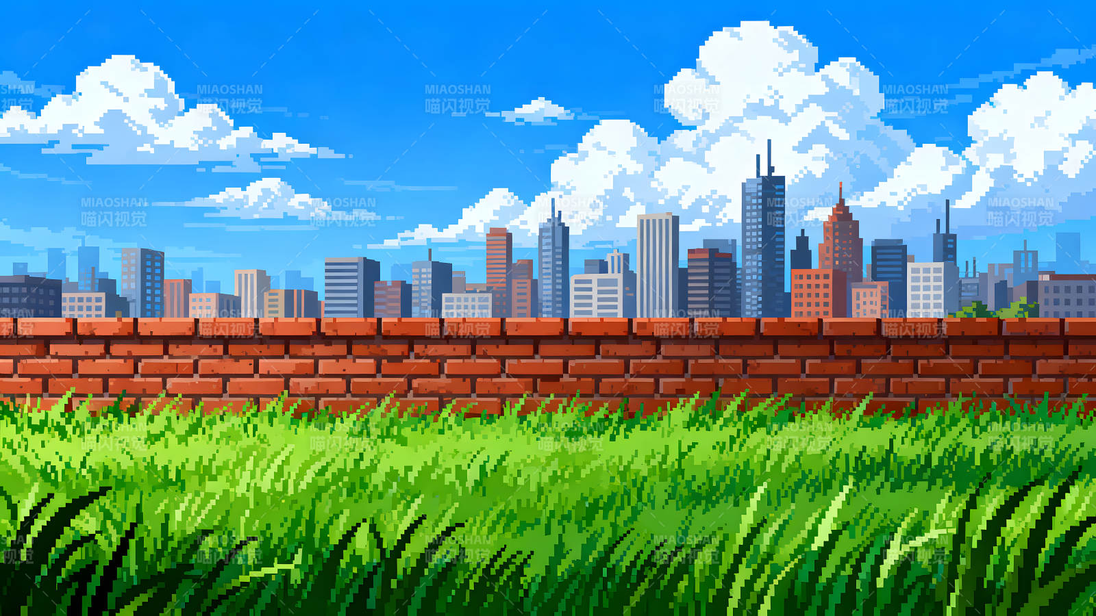 像素风格的城市景观图片