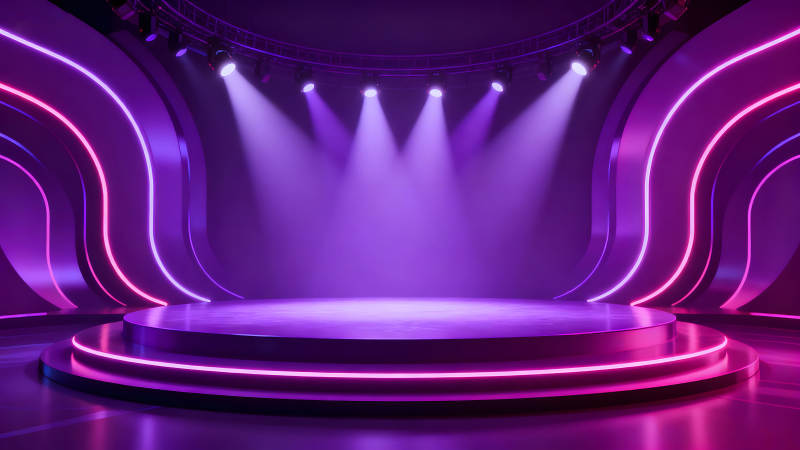 紫色舞台灯光简约时尚风格-图片