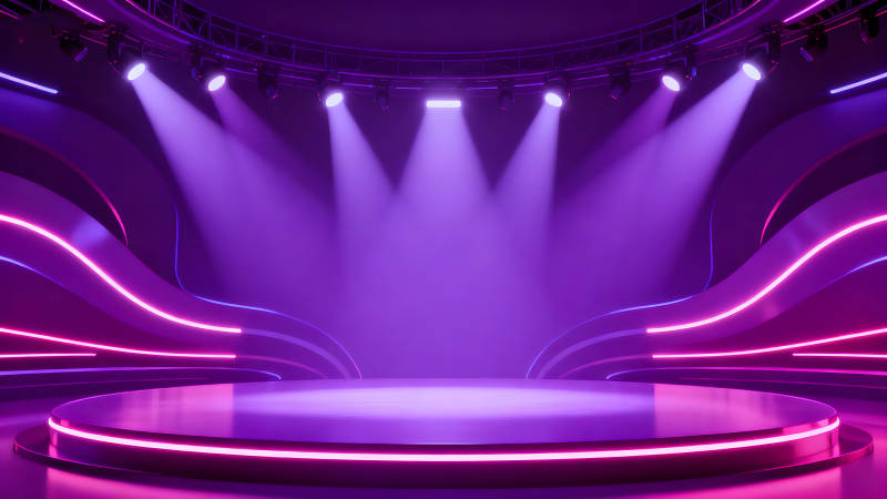 科技感舞台灯光渲染背景-图片