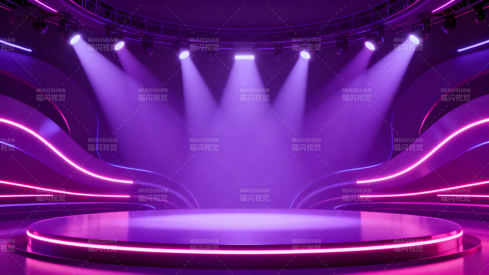 科技感舞台灯光渲染背景-图片