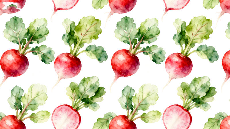 水彩萝卜图案重复排列-图片