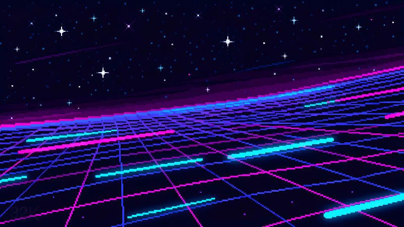 像素風復古賽博朋克星空-圖片
