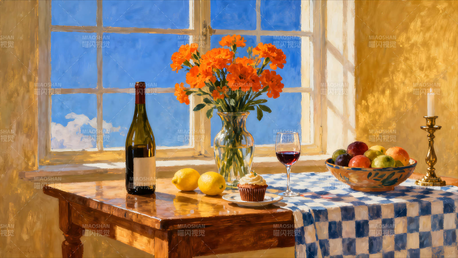 阳光下的静物绘画-图片