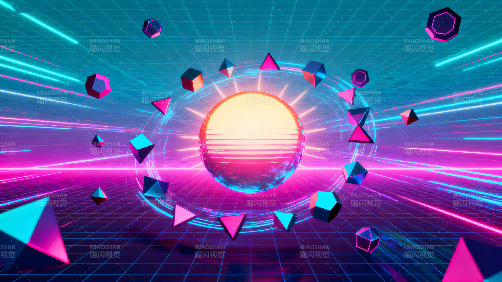 復古幾何風格數字藝術-圖片