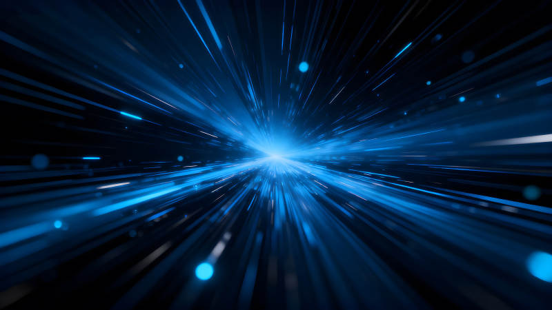 蓝色光束穿梭星际空间-图片