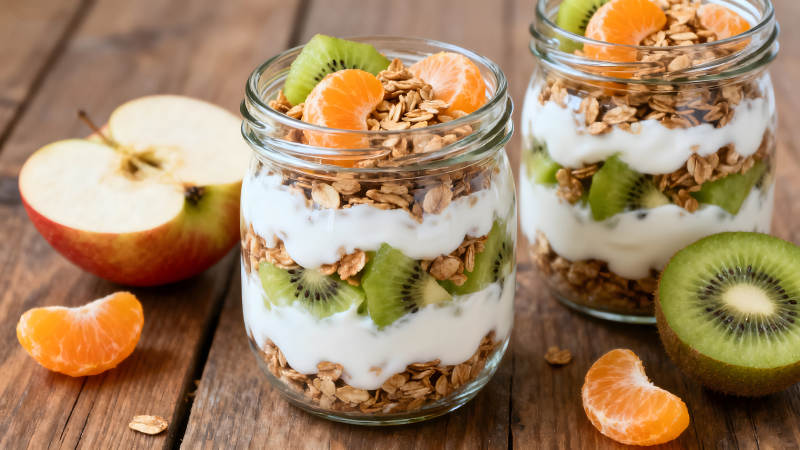 健康早餐水果酸奶麦片-图片