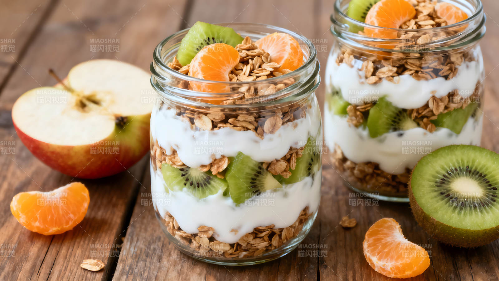 健康早餐水果酸奶麦片-图片