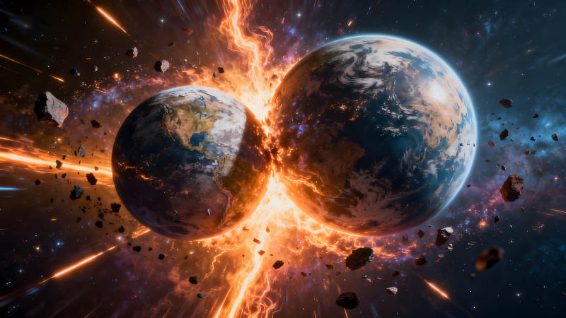 雙星碰撞宇宙毀滅-圖片