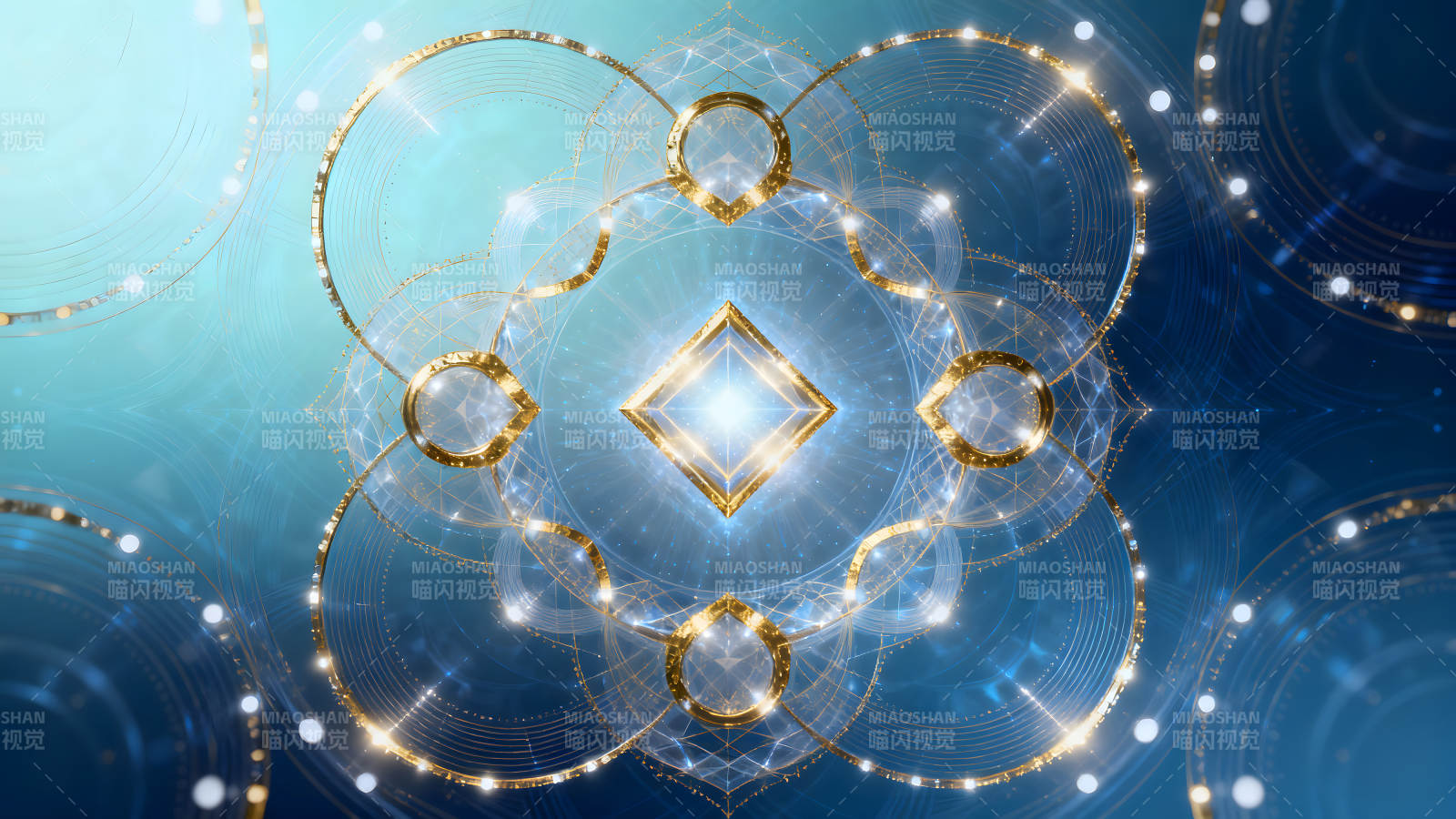 金色幾何圖形宇宙之光幻彩-圖片