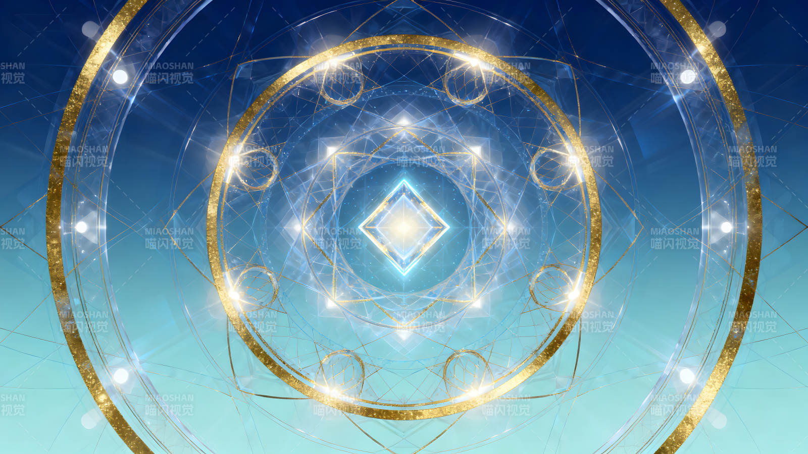 抽象几何图形金色光晕背景-图片