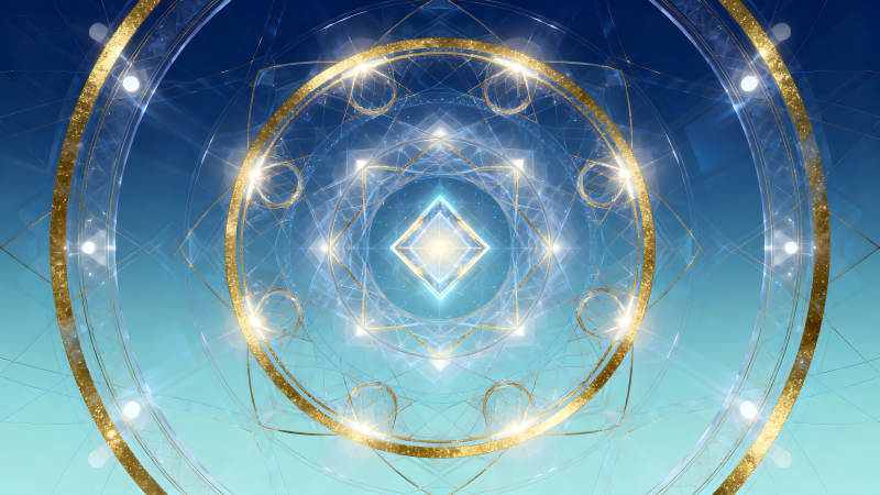 抽象几何图形金色光晕背景-图片