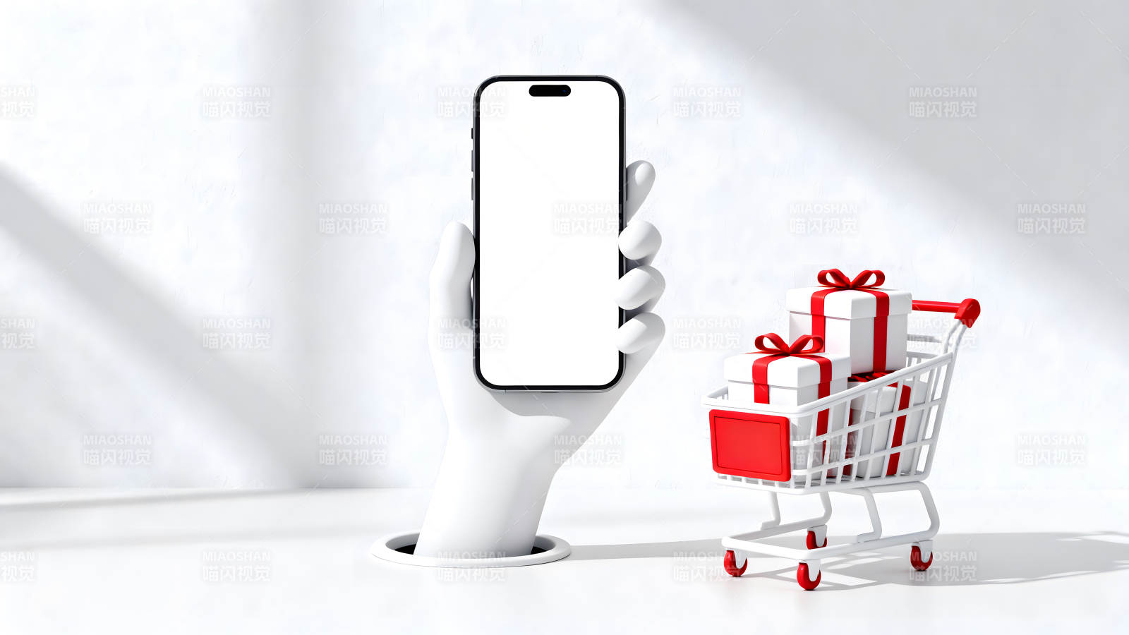 手机购物和礼物图片