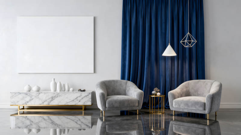 現代簡約風格客廳室內設計-圖片