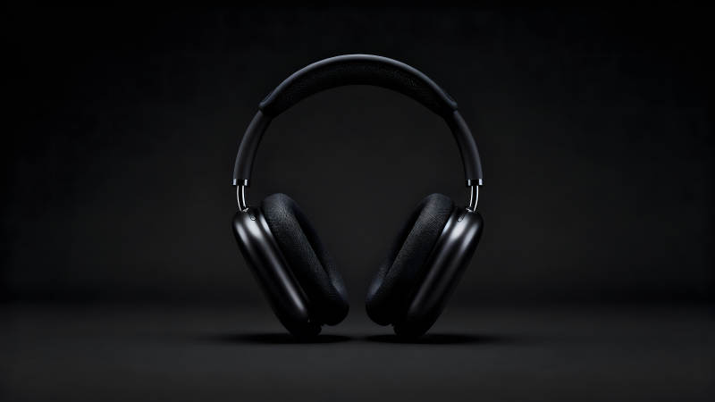 黑色耳机产品展示图图片