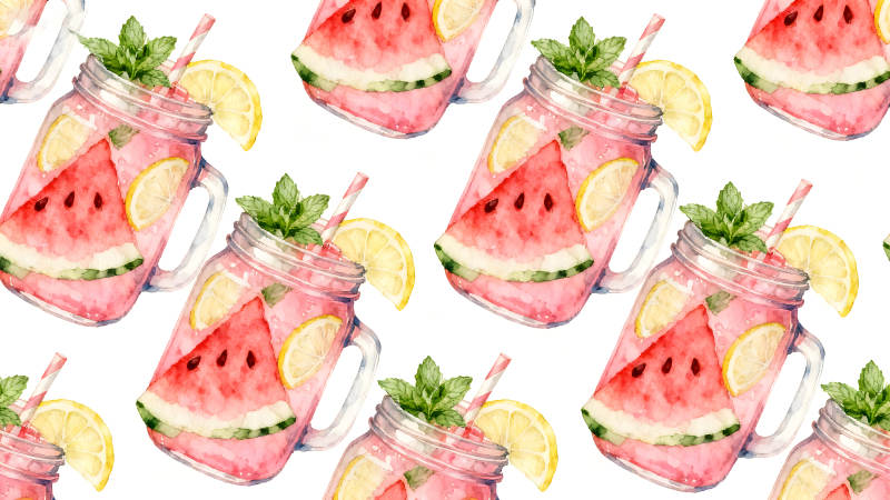 西瓜柠檬水夏日清新-图片