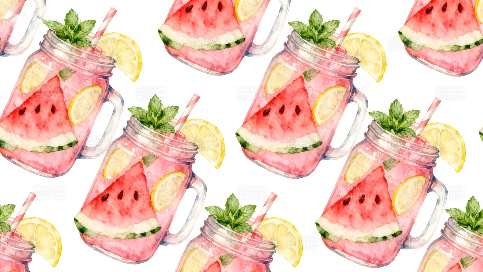 西瓜柠檬水夏日清新-图片