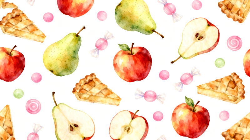 秋季水果甜点图案-图片